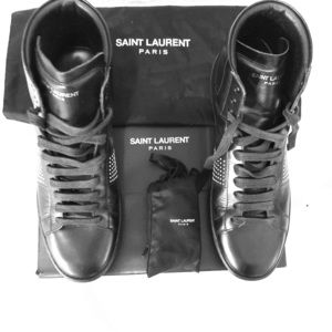 SAINT LAURENT WOLLY LEATHER UP SNEAKER